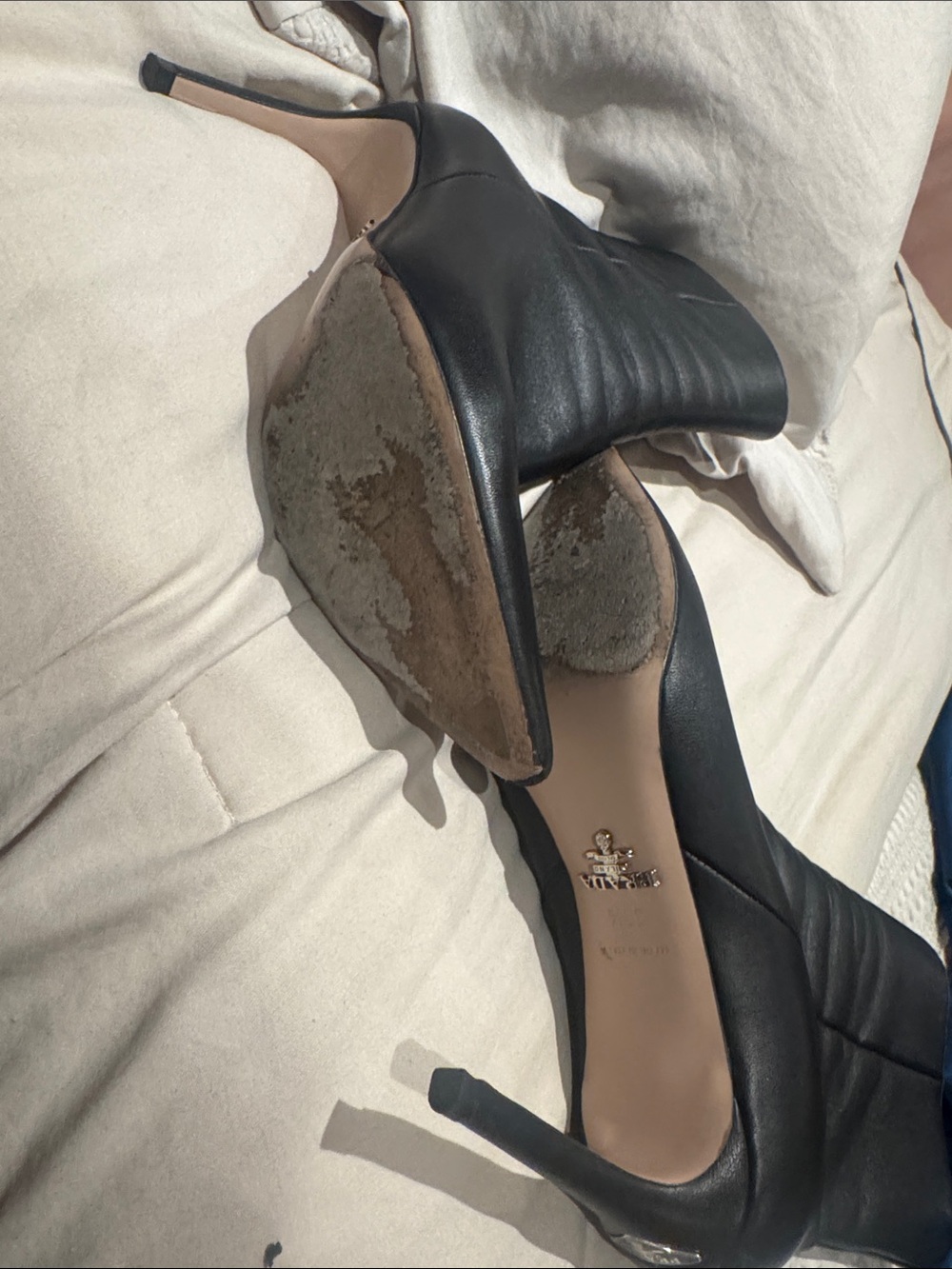 Prada Black Leather Heeled Boots - Picture 8 of 8